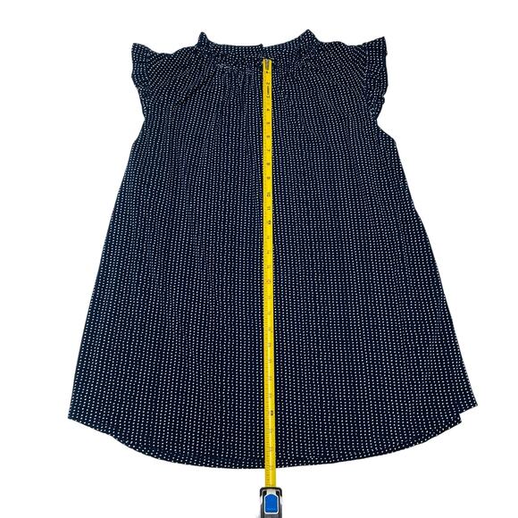 Adrianna Papell Pullover Blouse, Cap Sleeves, Navy w/White Polka Dots, Size 1X - Picture 6 of 7